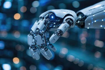  AI Robot Finger Big Data Business Concept