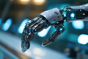 RPA AI Robot Finger Big Data Business Concept