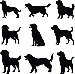Golden Retriever Dog Silhouettes