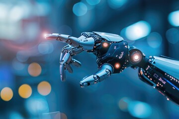 RPA AI Robot Finger Big Data Business Concept