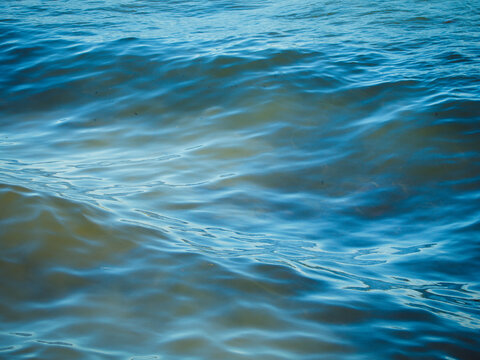Small, calm waves in the ocean