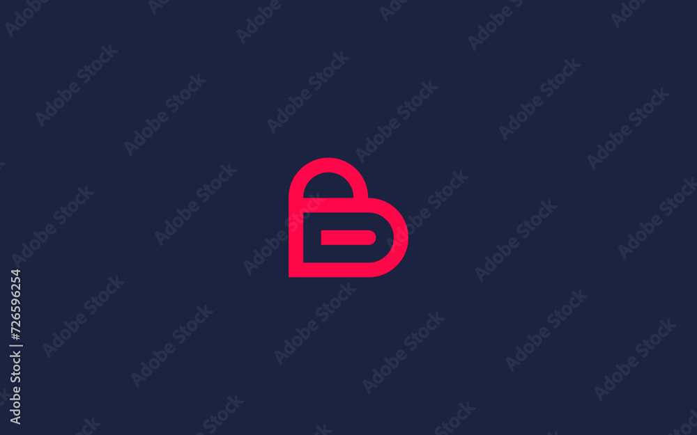 Wall mural letter b with love logo icon design vector design template inspiration - Wall murals