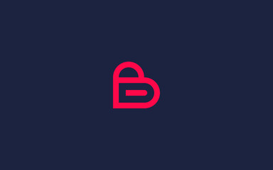 letter b with love logo icon design vector design template inspiration