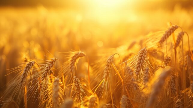  A Field of Wheat Swaying in the Breeze Under the Warm Afternoon Sun, Crafting a Picture of Rural Tranquility.