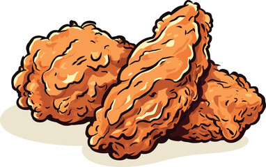 tasty fried chicken vector illustration
