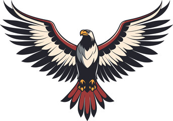 eagle with wings out logo vector illustration