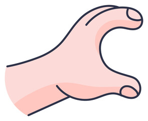 Sign language in the shape of a heart, mini heart, love sign.
