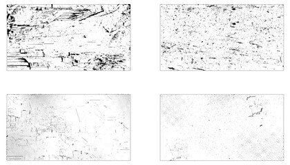 Grunge Urban Backgrounds set. Texture Vector. Dust Overlay Distress. Collection of 4 grunge image.