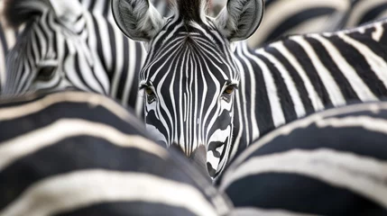 Zelfklevend Fotobehang Zebra Amongst the Stripes, A Close Encounter © esp2k