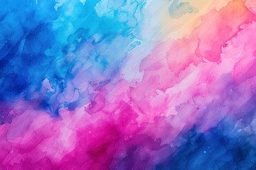 Watercolor abstract background, an artistic and vibrant scene showcasing watercolor strokes in various hues.