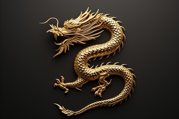 The delicate lines capture the dragon's form, while the gold evokes its power and prosperity.