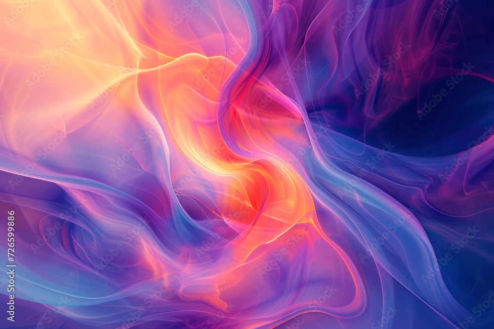 Fototapete Abstract swirls and curves background, a dynamic and fluid scene featuring abstract swirls and curves in harmonious patterns.