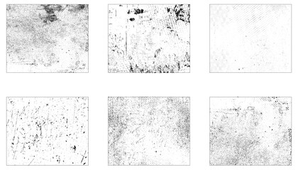 Grunge Urban Backgrounds set. Texture Vector. Dust Overlay Distress. Collection of 6 grunge image.