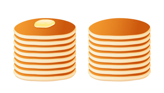 Vector Pancakes with butter. Pancake Day. Isolated on a white background. Flat design.	