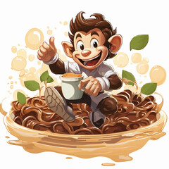 The Caffeine Roller! Giggle at the high-speed antics of this coffee-loving monkey as it conquers the obstacle course on wheels