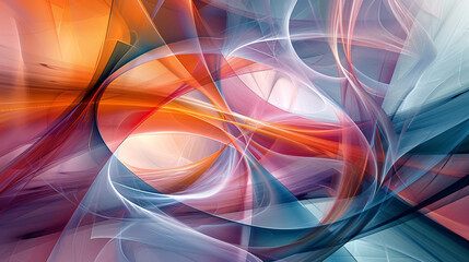 Featuring dynamic abstract shapes in bright colors.