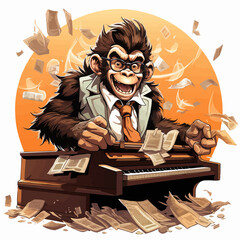 The Caffeine Maestro! Giggle at the whimsical tunes and coffee-inspired melodies created by this talented monkey