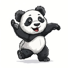 Cute Funny Panda Is Dancing Silly