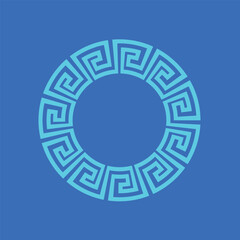 Greek ornament on the blue background