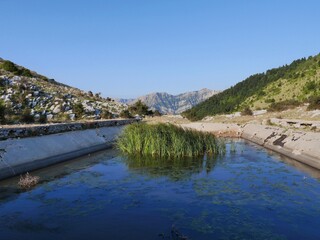 Water basin n Llogara National Park, Albania.