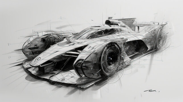 From classic to modern, each stroke embodies speed and innovation. Explore the fusion of ink and technology, creating dynamic sketches that capture the essence of luxury and performance.