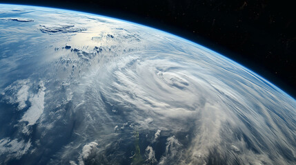 16:9 the large storm occurring view of the earth from space.