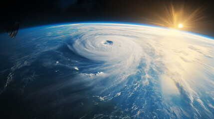 16:9 the large storm occurring view of the earth from space. - obrazy, fototapety, plakaty