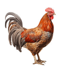 brown hen isolated  on transparent background