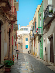 street in the town Brindisi, Italy - obrazy, fototapety, plakaty