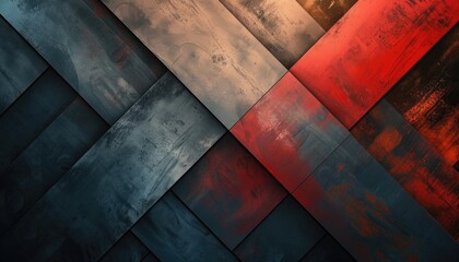Abstract dark coloured empty wall background with red and gray colours
