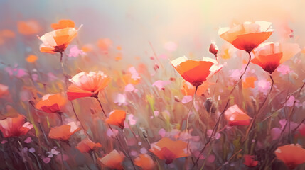 Obraz na płótnie Canvas Colorful blooming flowers background