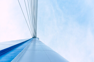  Climbing the pylon of the Monostor bridge on Danube between Hungary and Slovakia