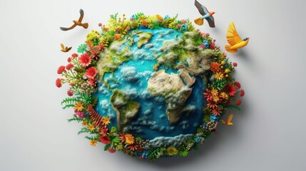 The concept of Earth Day and clean ecology on the planet.
