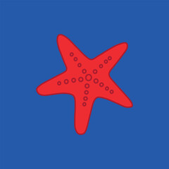 Obraz premium The seastar on the blue background