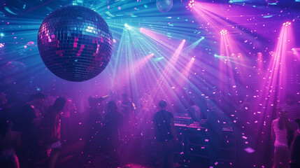 Fototapeta na wymiar disco ball in the nightclub
