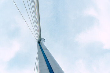  Climbing the pylon of the Monostor bridge on Danube between Hungary and Slovakia