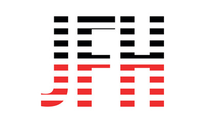 JFH three initial letter iconic line negative space minimal logo design vector template. monogram, abstract, wordmark, business, typography, minimalist, brand, company, flat, modern, unique, simple