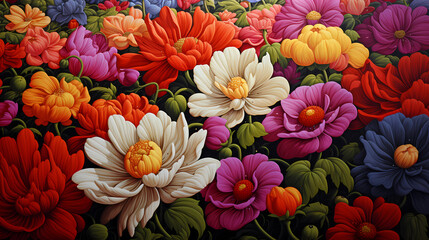 Colorful floral seamless pattern