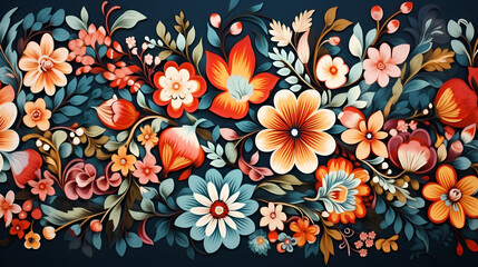 Colorful floral seamless pattern