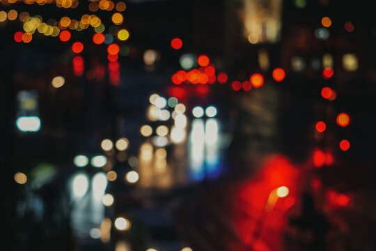 bokeh and blur ights of the city at night