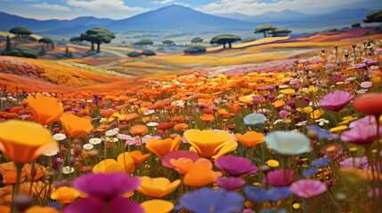 Colorful floral seamless pattern