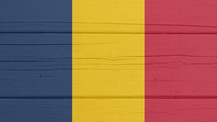 Wooden planks Republic of Chad national country flag vector