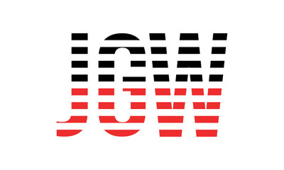 JGW three initial letter iconic line negative space minimal logo design vector template. monogram, abstract, wordmark, business, typography, minimalist, brand, company, flat, modern, unique, simple