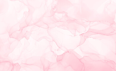 Light pink watercolor acrylic marble backgound. Vector abstract alcohol liquid texture in pastel color - obrazy, fototapety, plakaty