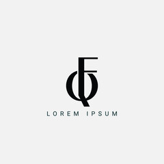 Letter QF and FQ monogram initial logo, geometric, modern, gradient, grid logo