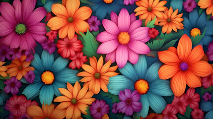 Colorful floral seamless pattern