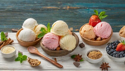ice cream with fruits