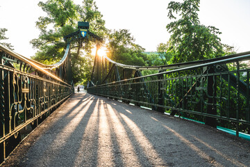 romantyczny mostek na Starym Mieście w Opolu, Polska