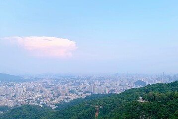 rainbow over the city