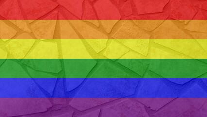Ceramic mosaic pride rainbow flag background vector